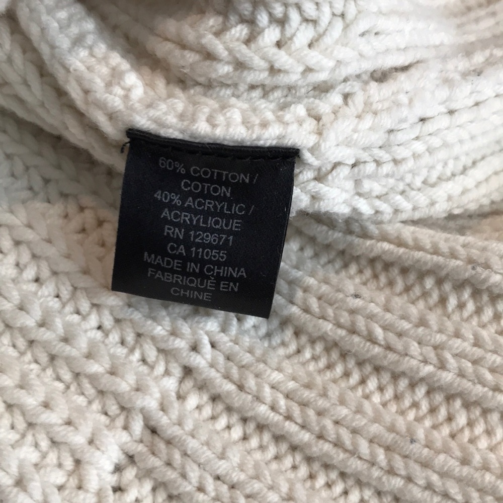 360 Sweater XS Cream with Navy EUC - Picture 7 of 8